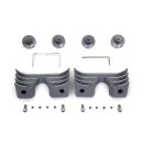 Head bolt bridge cover set. Finned, silver