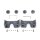 Head bolt bridge cover set. Finned, silver