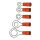 Connectors, ring terminal PVC, crimp. Red 3.5mm