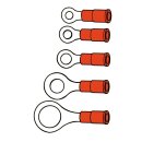 Connectors, ring terminal PVC, crimp. Red 4.1mm