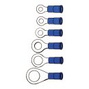 Connectors, ring terminal PVC, crimp. Blue 4.1mm