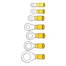 Connectors, ring terminal PVC, crimp. Yellow 3.5mm