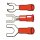 Connectors, spade terminal PVC, crimp. Red 3.5mm