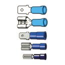 Connectors, slide-on terminal PVC, crimp. Blue 1/4"...