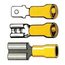 Connectors, slide-on terminal PVC, crimp. Yellow...