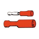 Connectors, bullet PVC, crimp. Red male 1.56"