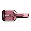 Connectors, slide-on terminal Nylon, crimp. Red 1/4"...