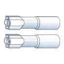 Connectors, Slide-On terminal, crimp/shrink. Blue, 1/4"