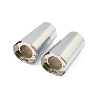 Upper fork slider covers. +2". Chrome