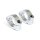 Engine guard clamp set, for spotlamps. Short. Chrome