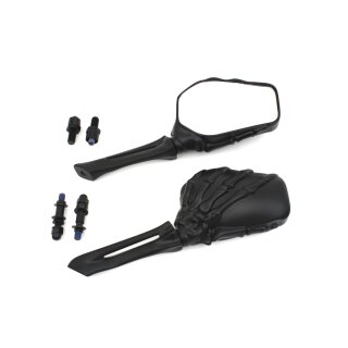 Skeleton Bones Custom Motorrad Spiegel Set schwarz EC geprüft