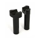 Forged aluminum risers straight, 4-1/2" rise. Black