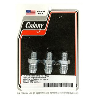 Colony, oil line fitting set. Zinc