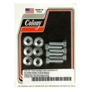 Colony, gas tank mount kit. Zinc plated. Oversize