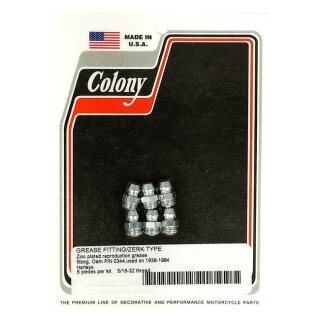 Colony, grease fitting. 5/16-32. Zinc