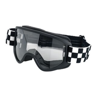 Biltwell Moto 2.0 Checkers Motorrad Brille schwarz weiß