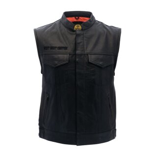 WCC LEATHER VEST MALTESE CROSS BLACK