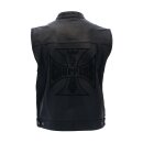 WCC LEATHER VEST MALTESE CROSS BLACK