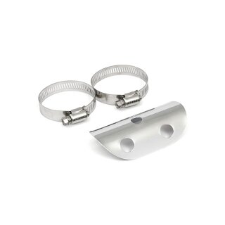 Auspuff Hitzeschild Bullet Hole 4" lang chrom für 1-3/4" Rohre