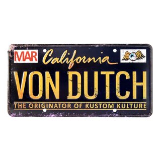 VON DUTCH METAL LICENSE PLATE BLACK