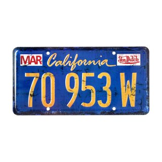 VON DUTCH METAL LICENSE PLATE BLUE