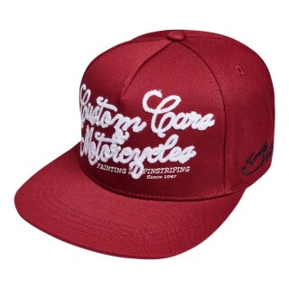 VON DUTCH FLAT PEAK CAP CUSTOM CAR RED