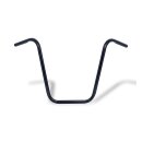 Apehanger handlebar, 18" rise, 1" black