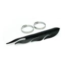 Flamed heat shield set 12" long black