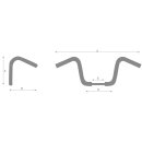 Bad Fat Apehanger Lenker 1-1/4" chrom 22cm für Harley 82-24 TÜV