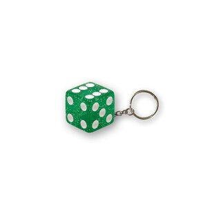 TRIKTOPZ DICE KEY CHAIN GREEN GLITTER