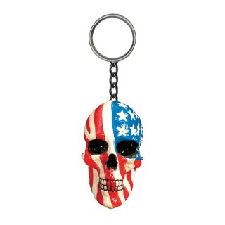 LT KEY CHAIN USA SKULL