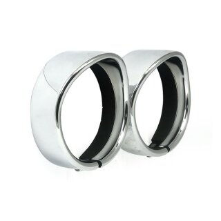Recessed trim rings with visor. Spotlamp. Chrome
