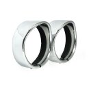 Recessed trim rings with visor. Spotlamp. Chrome