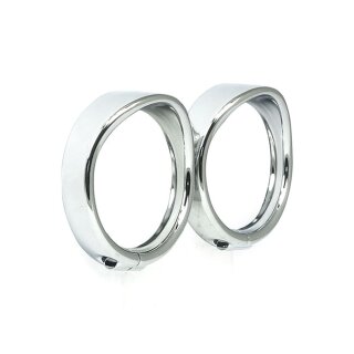 Recessed trim rings with visor. Turn signals. Chrome