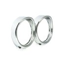 Recessed trim rings with visor. Turn signals. Chrome