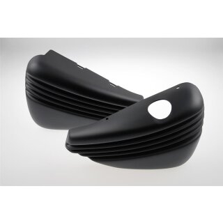 Seitendeckel Set Bobber gerippt schwarz matt für Harley XL Sportster 14-22