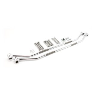 Ledrie, universal saddlebag carrier set. Chrome, round bar