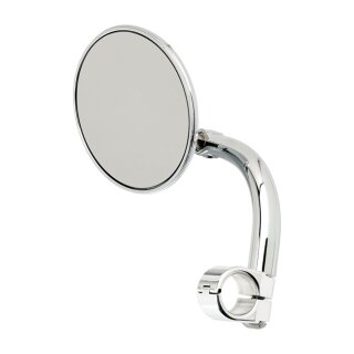 Biltwell utility mirror round clamp-on-1" chrome