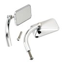 Biltwell, in-bar Utility mirror set, rectangle chrome