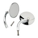 Biltwell utility mirror set, round perch mount chrome