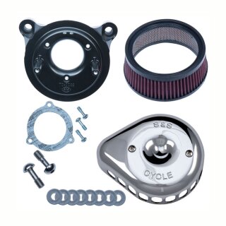 S&S Stealth Mini Teardrop Luftfilter chrom für Harley Twin Cam 08-17 TBW