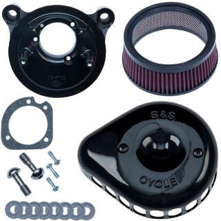 S&S Stealth Mini Teardrop Luftfilter schwarz für Harley Twin Cam 08-17 TBW