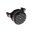 AIR CLEANER HIGH PERFORMANCE ASSEMBLY ROUND FINNED BLACK