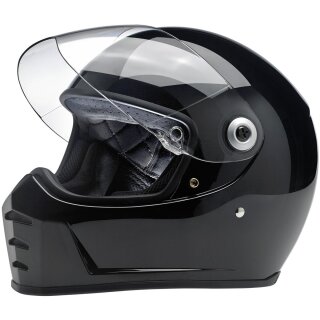 Biltwell Lane Splitter Motorrad Helm schwarz glänzend ECE geprüft