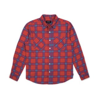 Brixton Bennett flannel longsleeve shirt red/navy