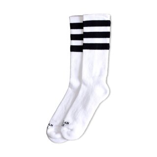 American Socks Mid High Old School II, triple black striped