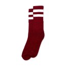 American Socks Mid High Red Noise, double white striped