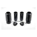 Cult-Werk, 6-piece fork tube cover kit. Gloss black. Logo