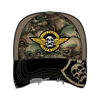 LT, MENS TRUCKER HAT ARMY SKULL CAMO