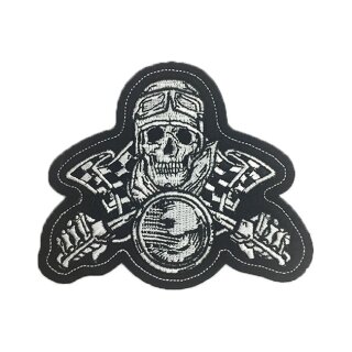 LT, VINTAGE SKUL BIKER MINI PATCH